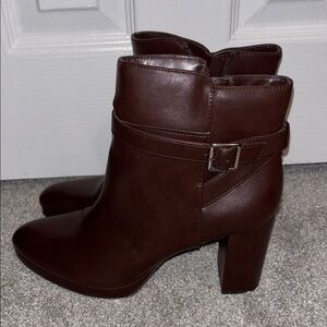 Elegant Brown Leather Ankle Boots